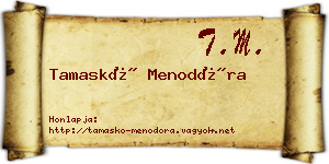 Tamaskó Menodóra névjegykártya
